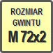 Piktogram - Rozmiar gwintu: M 72x2